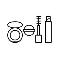 Powder Puff and Mascara Icon is a simple yet sophisticated graphic, ideal for beauty services, makeup tutorials, and online beauty guides vector