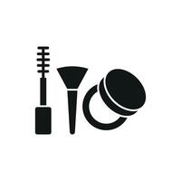 Powder Puff and Mascara Icon provides a dynamic and stylish design, perfect for showcasing beauty products, cosmetics brands, and makeup routines vector