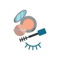 Powder Puff and Mascara Icon is a trendy and functional design, ideal for promoting cosmetics, beauty routines, and personal care tools vector