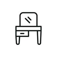 Dressing Table Icon offers a functional and refined graphic, perfect for furniture catalogs, beauty routines, and space planning apps vector