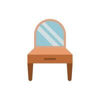 Dressing Table Icon offers a stylish yet practical design, ideal for home organizing, makeup apps, and online furniture stores vector