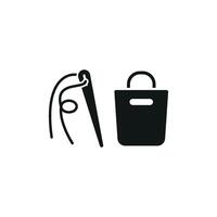 Needle, Thread, and Briefcase Icon gives off a professional yet artistic vibe, perfect for workshops, personal branding, and business apps vector