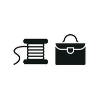 Needle, Thread, and Briefcase Icon combines a practical and stylish graphic, ideal for both business consultants and fashion designers vector