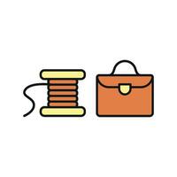 Needle, Thread, and Briefcase Icon is a professional and creative design, perfect for tailoring businesses, fashion apps, and corporate branding vector