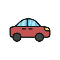 Car icon showcases a dynamic and stylish look, ideal for illustrating travel, commuting, or automotive-related topics vector
