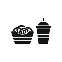 Drink and onion ring set icon delivers a simple yet satisfying combination, perfect for representing relaxed dining, snack options, or casual eateries vector
