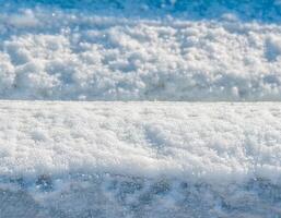 Beautiful view of the sea salt expanse on the beach with a bright atmosphere. Clean blue sky photo