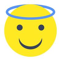 Innocent emoji icon in editable design vector