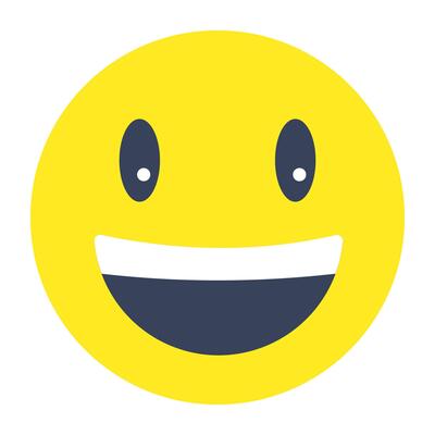 An icon design of laughing emoji