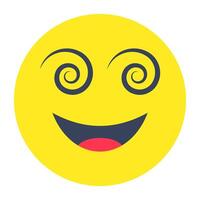A colored design icon of dizzy emoji vector