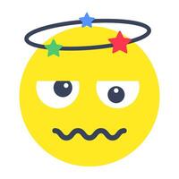 Modern design icon of drunk emoji vector