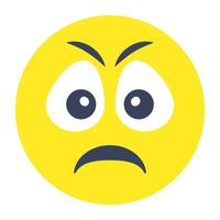 An icon design of confused face emoji vector