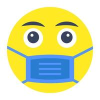 A perfect design icon of mask face emoji vector