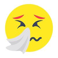 Modern design icon of sneezing face vector