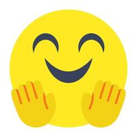 A creative design icon of hugging Emoji vector