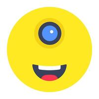 Editable design icon of cyclops Emoji vector