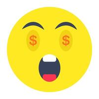Astonished emoji icon, editable vector