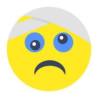 Premium download icon of sick face vector