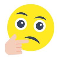 A creative design icon of thinking face vector