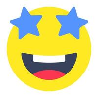 A unit design icon of star eyes emoji vector