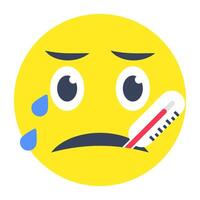 design of fever face emoji vector