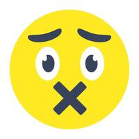 A colored design icon of speechless emoji vector