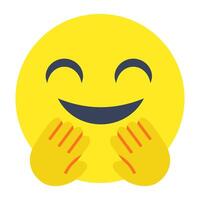 A creative design icon of hugging Emoji vector