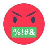 Editable design icon of swearing face vector