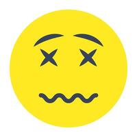 A creative design icon of cross eyes face vector