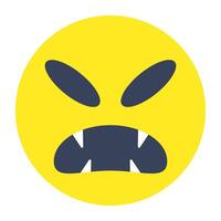 Angry emoji icon, editable vector