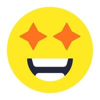 A creative design icon of star eyes face vector
