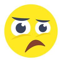 A trendy design of sad emoji vector