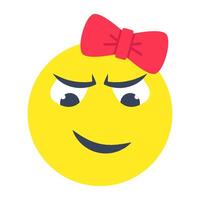 Modern design icon of bow emoji vector