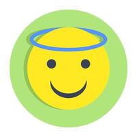 Innocent emoji icon in editable design vector