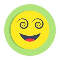 A colored design icon of dizzy emoji vector
