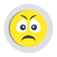 An icon design of confused face emoji vector