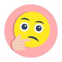 A creative design icon of thinking face vector