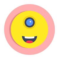 Editable design icon of cyclops Emoji vector