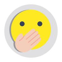 Oops face icon, editable vector