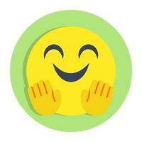A creative design icon of hugging Emoji vector