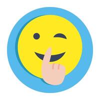 A colored design icon of don't speak emoji vector
