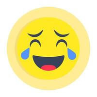An icon design of laughing emoji vector