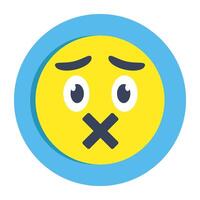 A colored design icon of speechless emoji vector