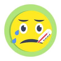 design of fever face emoji vector