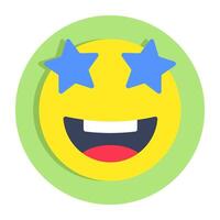 A unit design icon of star eyes emoji vector