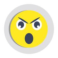 Astonished emoji icon, editable vector