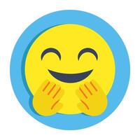 A creative design icon of hugging Emoji vector