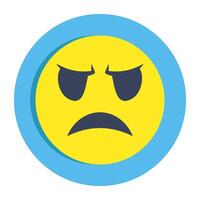 A trendy design of sad emoji vector