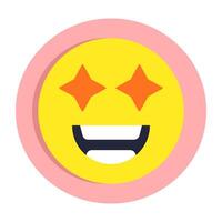 A creative design icon of star eyes face vector