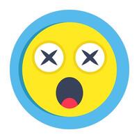 A creative design icon of surprised face vector